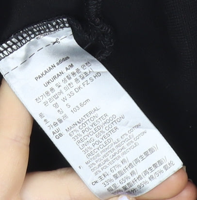 Adidas Womens Black Size 10 Full Zip Hoodie Sweatshirt