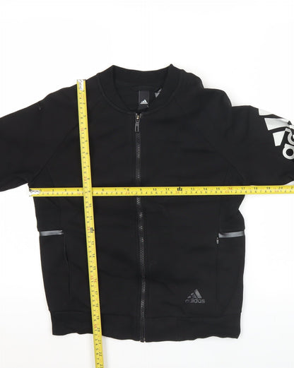 Adidas Women’s Black Track Jacket Size 8 Full Zip Sportswear