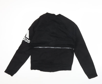 Adidas Women’s Black Track Jacket Size 8 Full Zip Sportswear