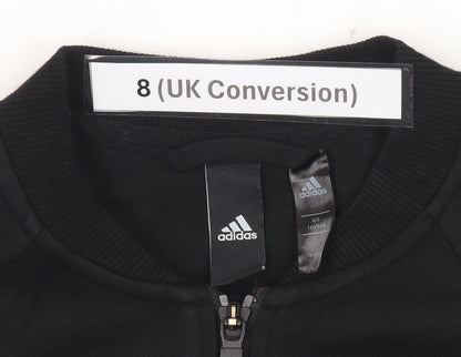 Adidas Women’s Black Track Jacket Size 8 Full Zip Sportswear