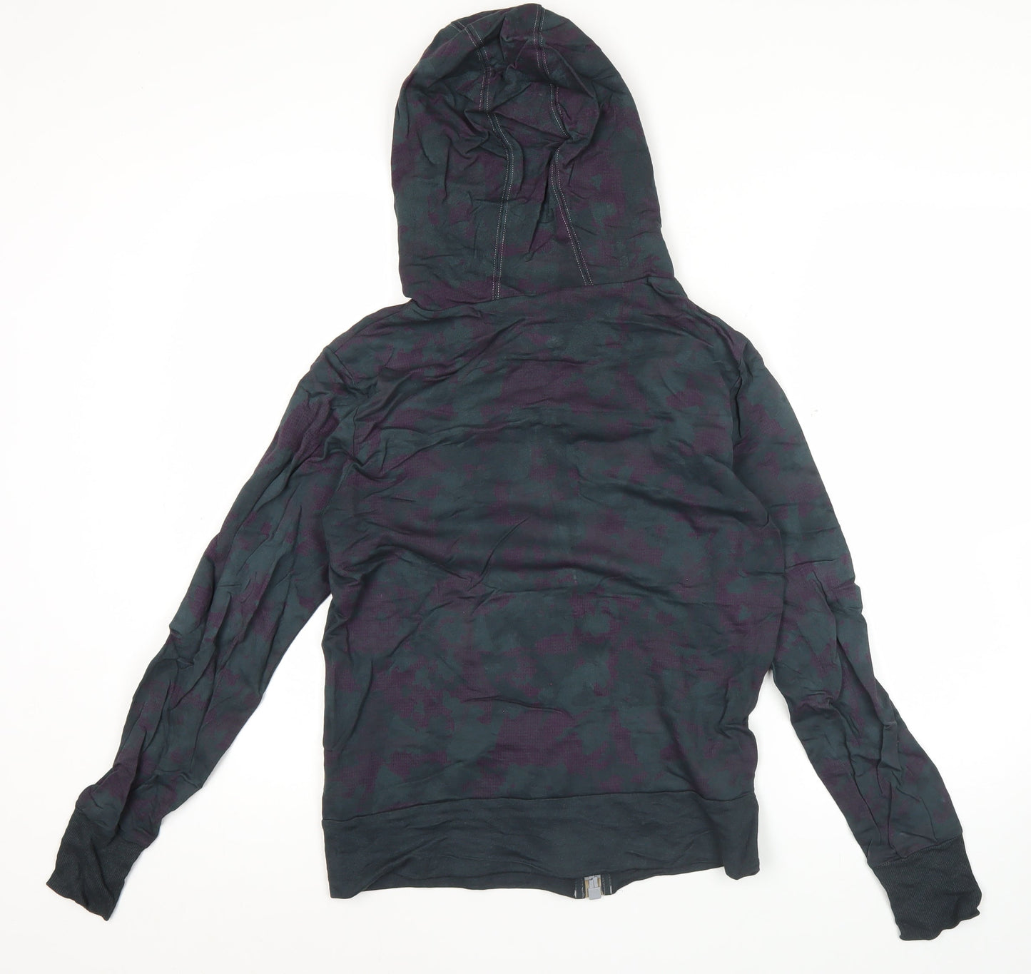 Adidas Womens Black Camouflage Full Zip Hoodie Size 12 UK