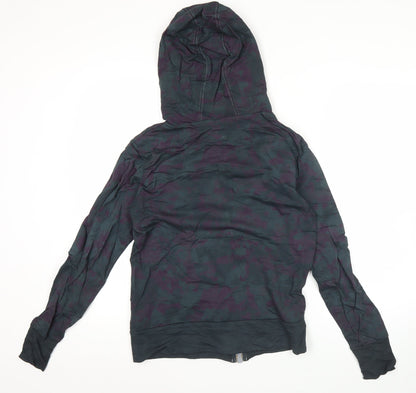 Adidas Womens Black Camouflage Full Zip Hoodie Size 12 UK