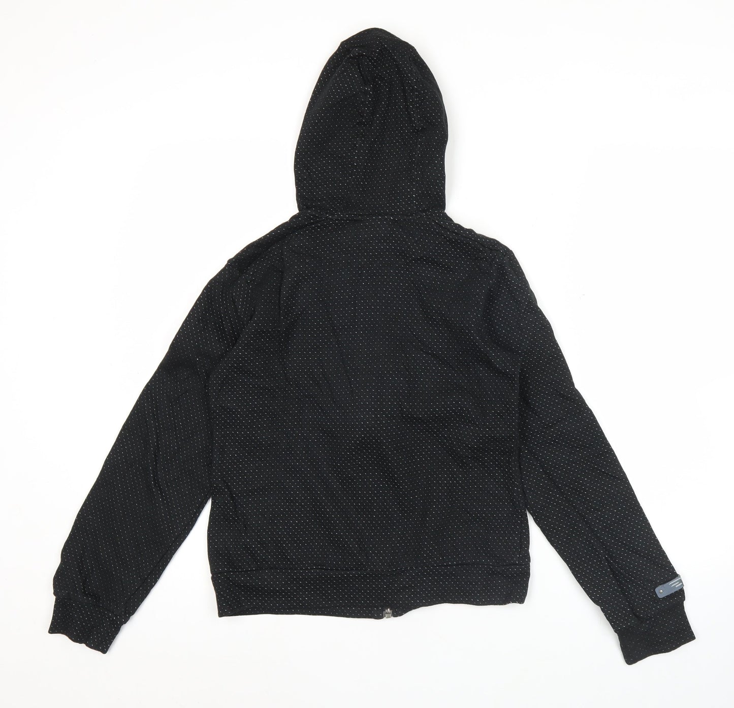 Adidas Womens Black Hoodie Size 8 Full Zip Sports Jacket