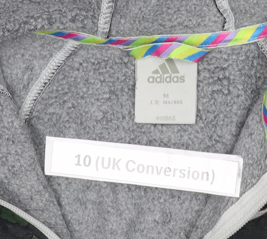 Adidas Womens Black Size 10 Full Zip Hoodie Sweatshirt Sportswear