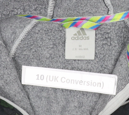 Adidas Womens Black Size 10 Full Zip Hoodie Sweatshirt Sportswear