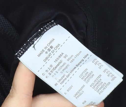 Nike Womens Black Full Zip Hoodie L Slim Fit Sportswear