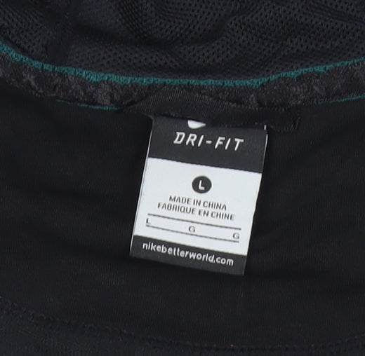 Nike Womens Black Full Zip Hoodie L Slim Fit Sportswear