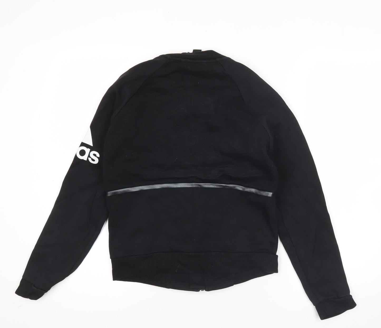 Adidas Womens Black Size 6 Track Jacket Full Zip Reflective Sportswear