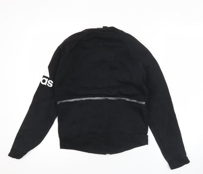 Adidas Womens Black Size 6 Track Jacket Full Zip Reflective Sportswear