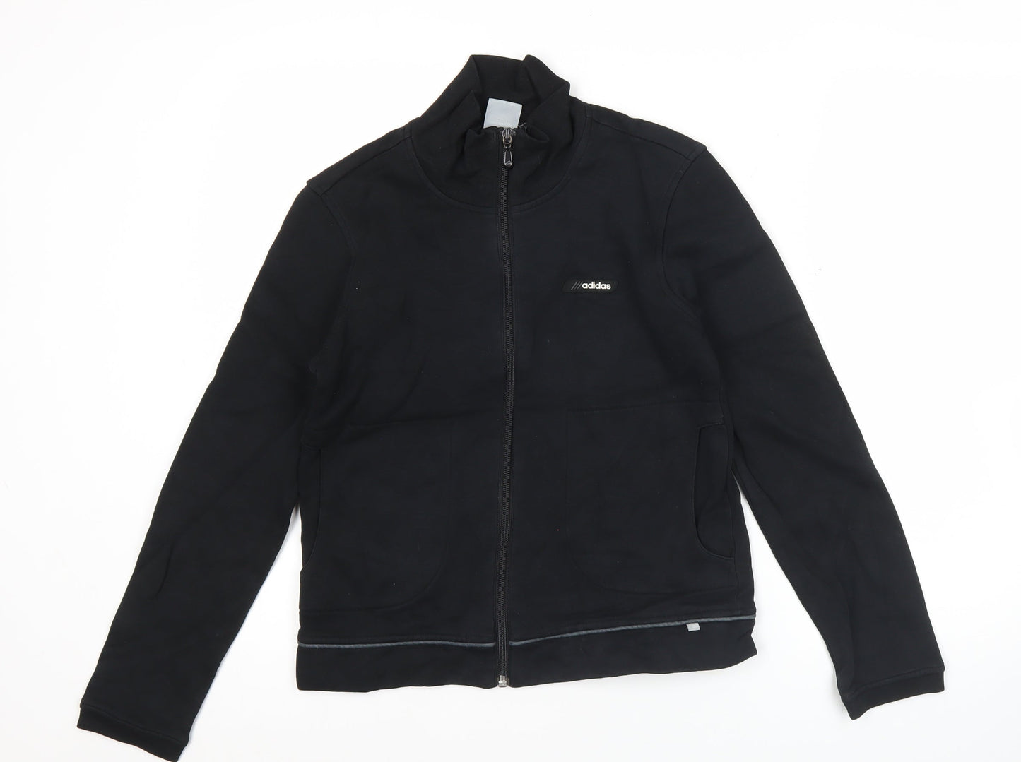 Adidas Women’s Black Size 8 Track Jacket Full Zip Fleece