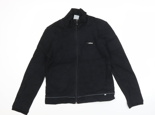 Adidas Women’s Black Size 8 Track Jacket Full Zip Fleece