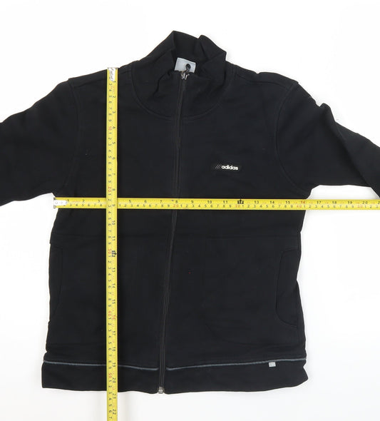Adidas Women’s Black Size 8 Track Jacket Full Zip Fleece