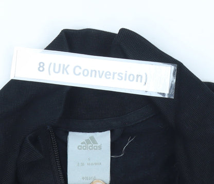 Adidas Women’s Black Size 8 Track Jacket Full Zip Fleece
