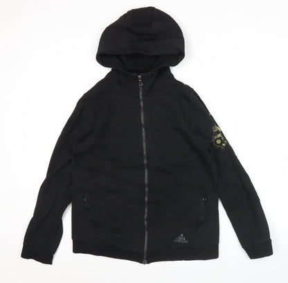 Adidas Women’s Black Full Zip Hoodie Size 12 Regular Fit Sportswear