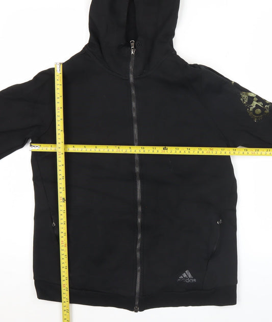 Adidas Women’s Black Full Zip Hoodie Size 12 Regular Fit Sportswear