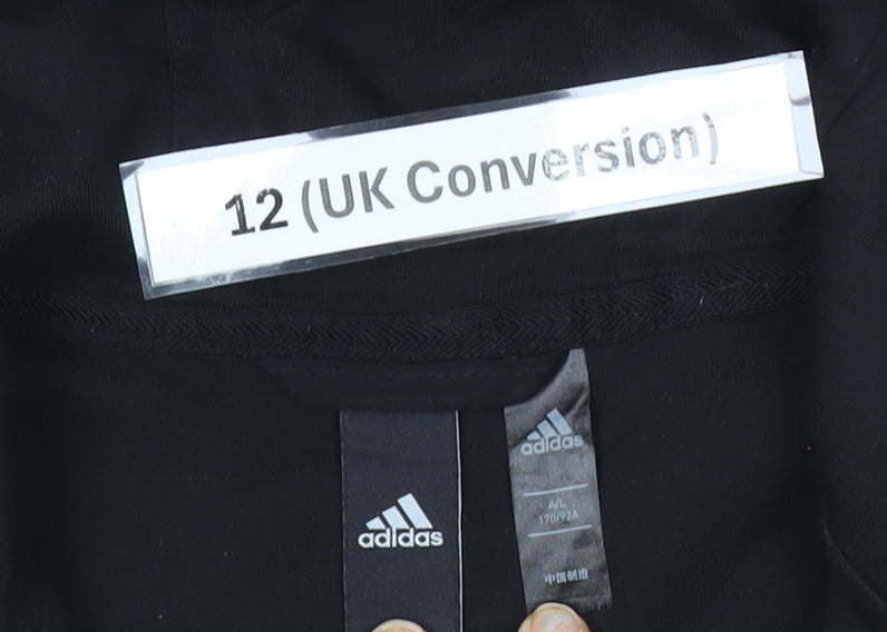 Adidas Women’s Black Full Zip Hoodie Size 12 Regular Fit Sportswear