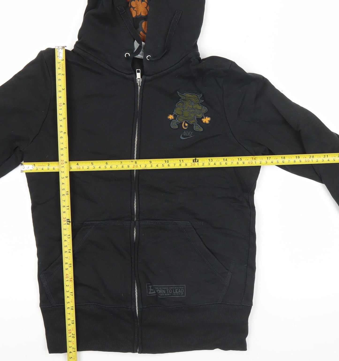 Nike Womens Black Full Zip Hoodie Size M Graphic Logo Sportswear