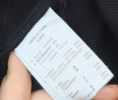 Nike Womens Black Full Zip Hoodie Size M Graphic Logo Sportswear