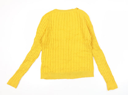 Womens UK Size S Tommy Hilfiger Yellow Cardigan Jumper