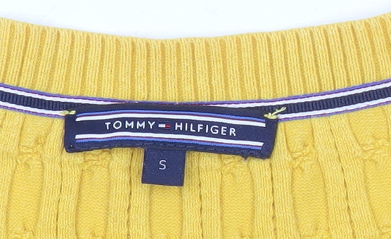 Womens UK Size S Tommy Hilfiger Yellow Cardigan Jumper