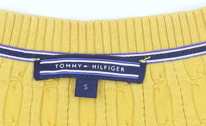 Womens UK Size S Tommy Hilfiger Yellow Cardigan Jumper