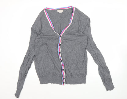 Jack & Jones Men’s Grey Cotton Cardigan L V-Neck Button Knit