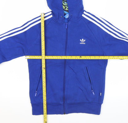 Adidas Womens Blue Full Zip Hoodie Size 10 Regular Fit