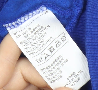 Adidas Womens Blue Full Zip Hoodie Size 10 Regular Fit