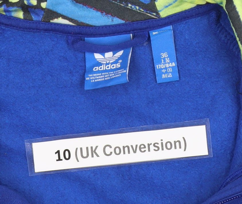 Adidas Womens Blue Full Zip Hoodie Size 10 Regular Fit