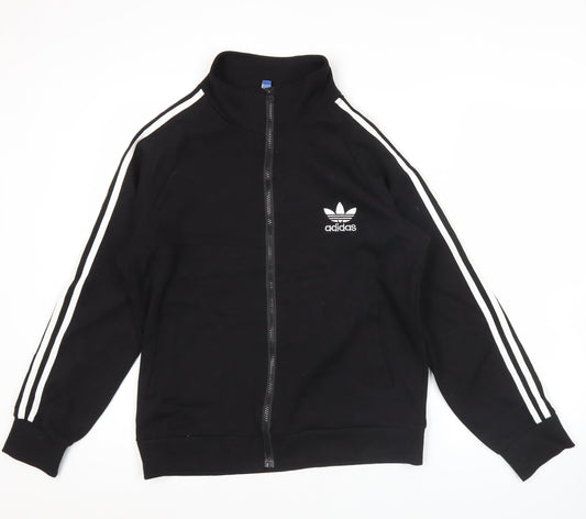 Adidas Mens Black Track Jacket Size S Cotton Full Zip Sportswear
