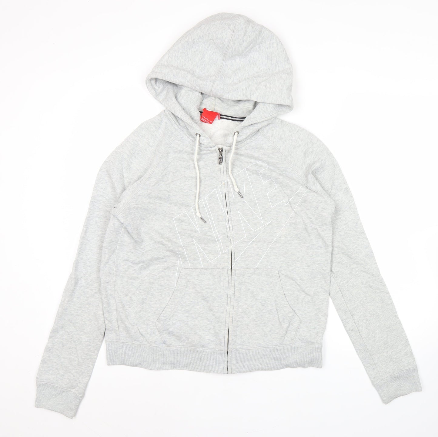 Nike Women’s Grey Full Zip Hoodie Sweatshirt Size L Cotton Blend