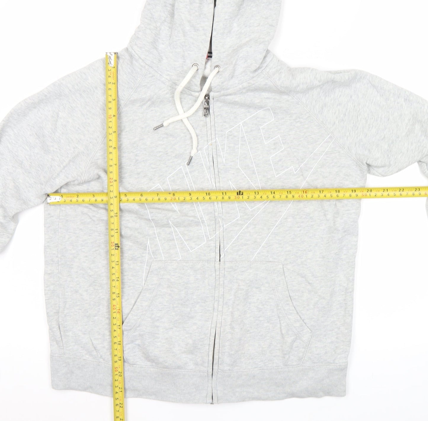 Nike Women’s Grey Full Zip Hoodie Sweatshirt Size L Cotton Blend