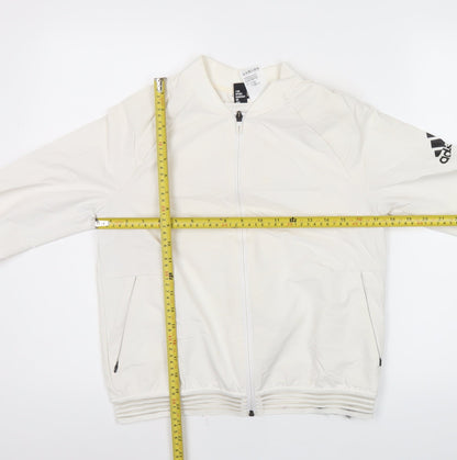 Adidas Women’s White Size 8 Track Jacket Full Zip Lightweight