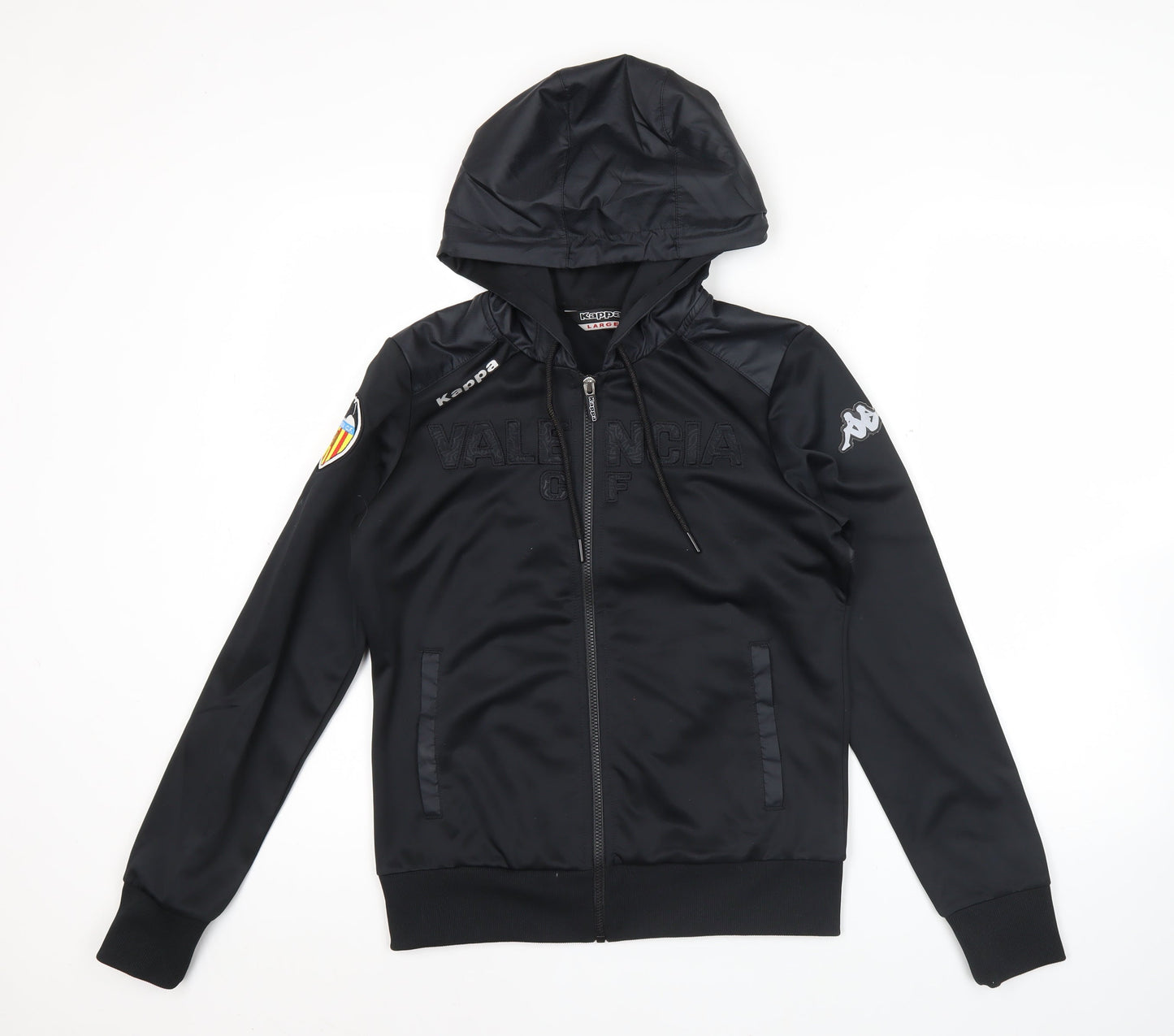 Kappa Valencia CF Womens Black Hoodie Jacket UK 10 Full Zip Sportswear