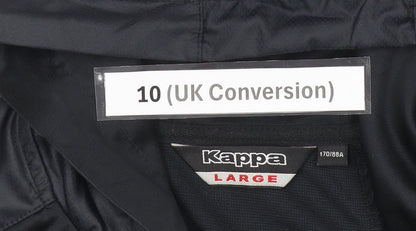 Kappa Valencia CF Womens Black Hoodie Jacket UK 10 Full Zip Sportswear