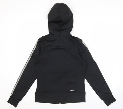 Adidas Womens Black Size 6 Full Zip Hooded Sports Hoodie Jacket