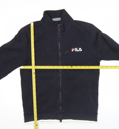 Fila Womens Black Track Jacket UK 10 Slim Fit Full Zip Sportswear
