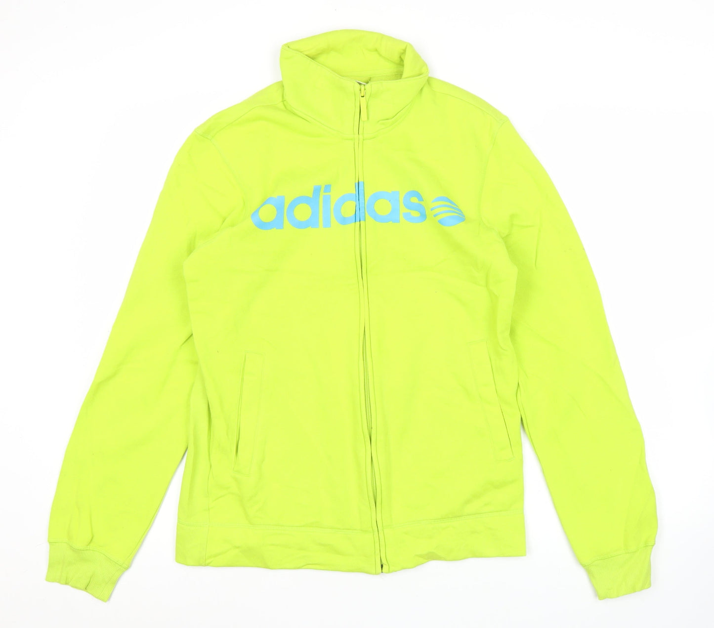 Adidas Womens Green Track Jacket Size 14 Full Zip Sports Activewear