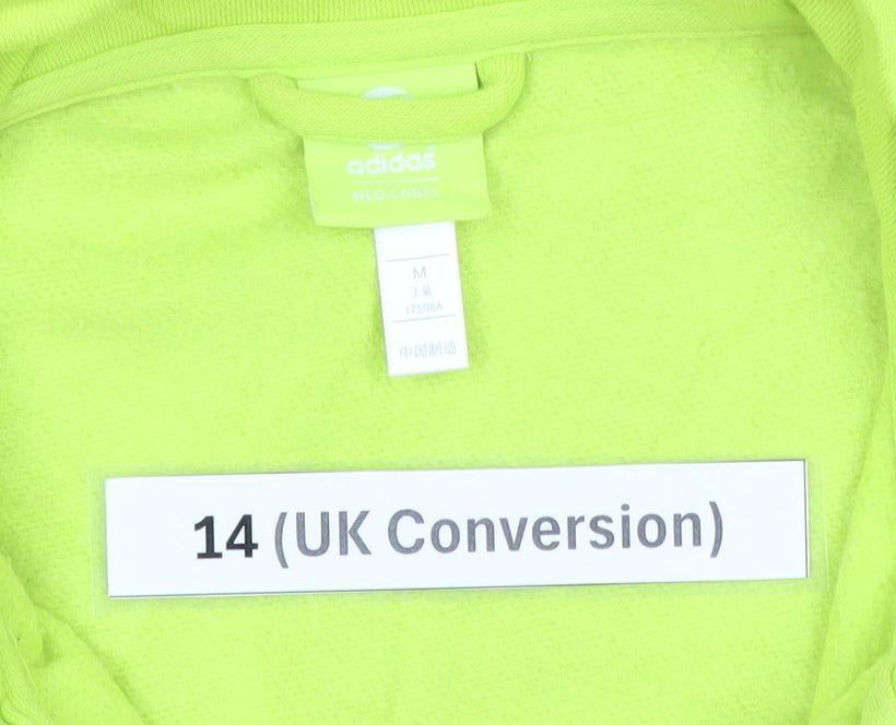 Adidas Womens Green Track Jacket Size 14 Full Zip Sports Activewear