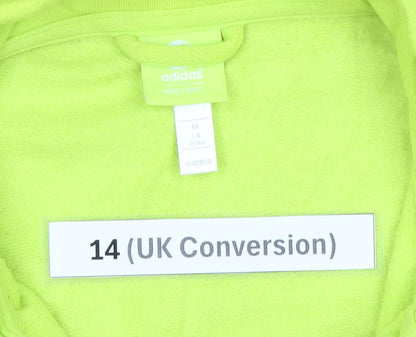 Adidas Womens Green Track Jacket Size 14 Full Zip Sports Activewear