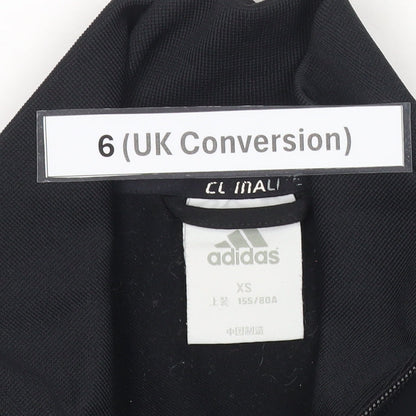 Adidas Womens Black Size 6 Track Jacket Climalite Full Zip