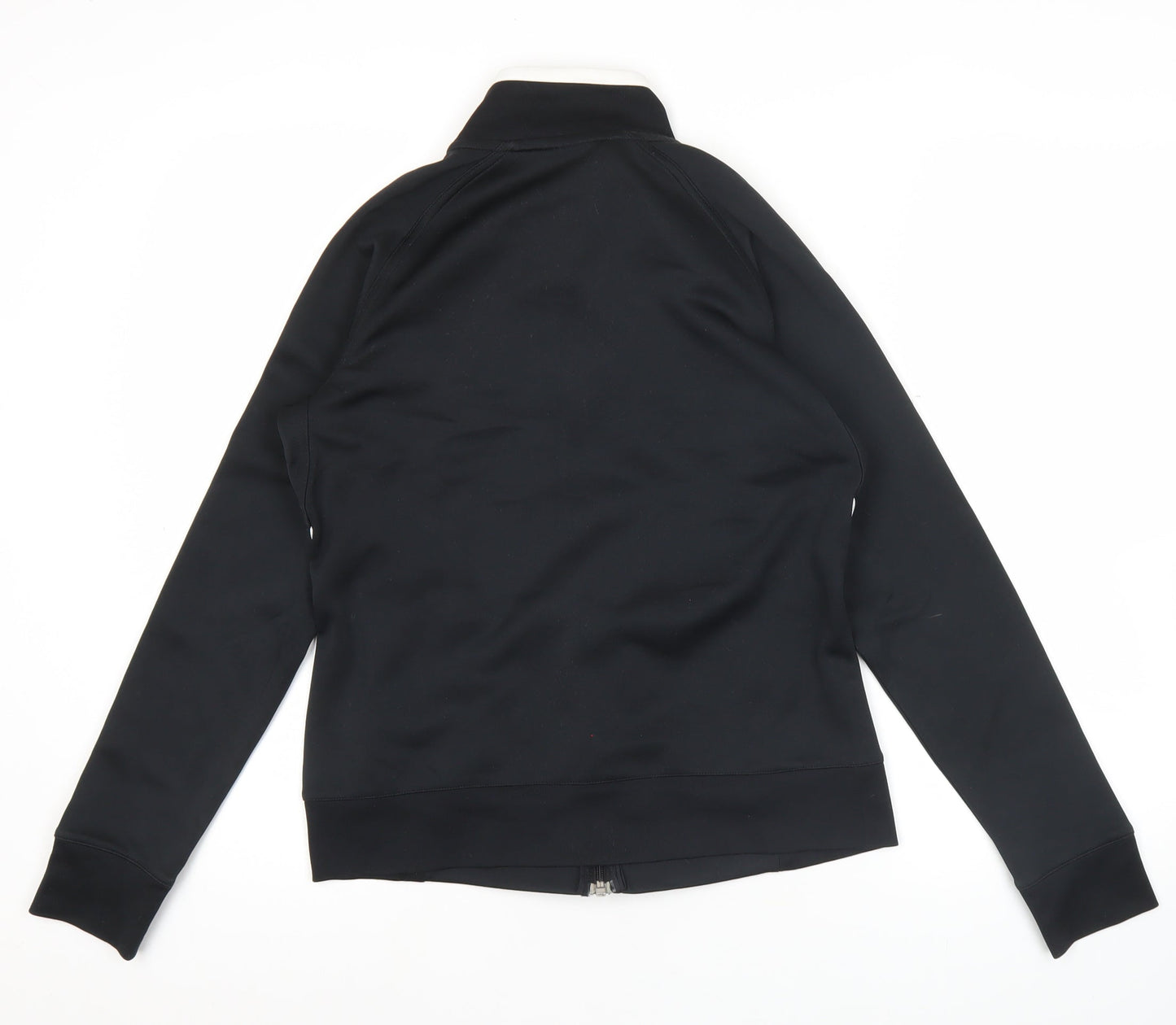 Nike Womens Black Track Jacket Size 12 Full Zip Slim Fit Sportswear