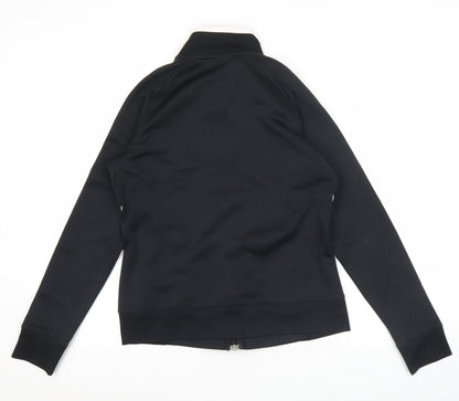 Nike Womens Black Track Jacket Size 12 Full Zip Slim Fit Sportswear