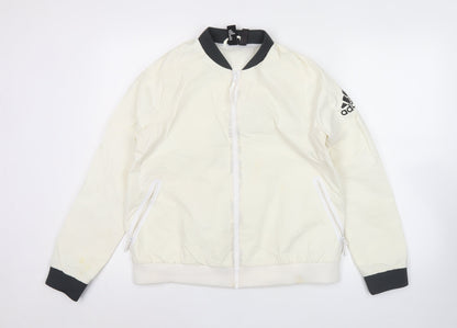 Adidas Womens Ivory Size 12 Full Zip Training Jacket