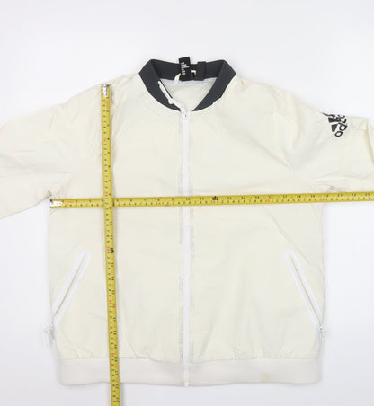 Adidas Womens Ivory Size 12 Full Zip Training Jacket