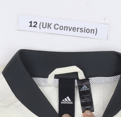 Adidas Womens Ivory Size 12 Full Zip Training Jacket