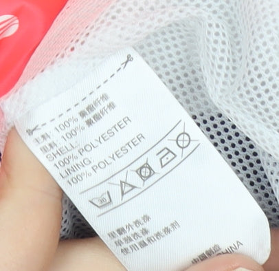 Adidas Women’s Pink White Blue Windbreaker Jacket Size 8 Hooded