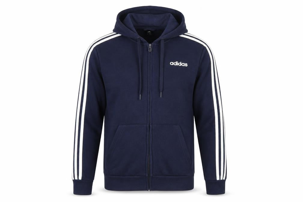Front view of Adidas Men’s Blue XS Full Zip Hoodie Sportswear Cotton Blend