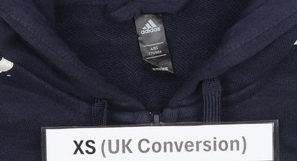 Mens UK Size XS adidas Blue Full Zip Hoodie
