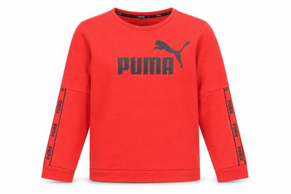 Puma Boys Red Sweatshirt 13-14 Years Crew Neck Pullover Logo Print